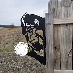 Sasquatch with Middle Finger Decorative Yard Art, Metal Sign, Outdoor Use