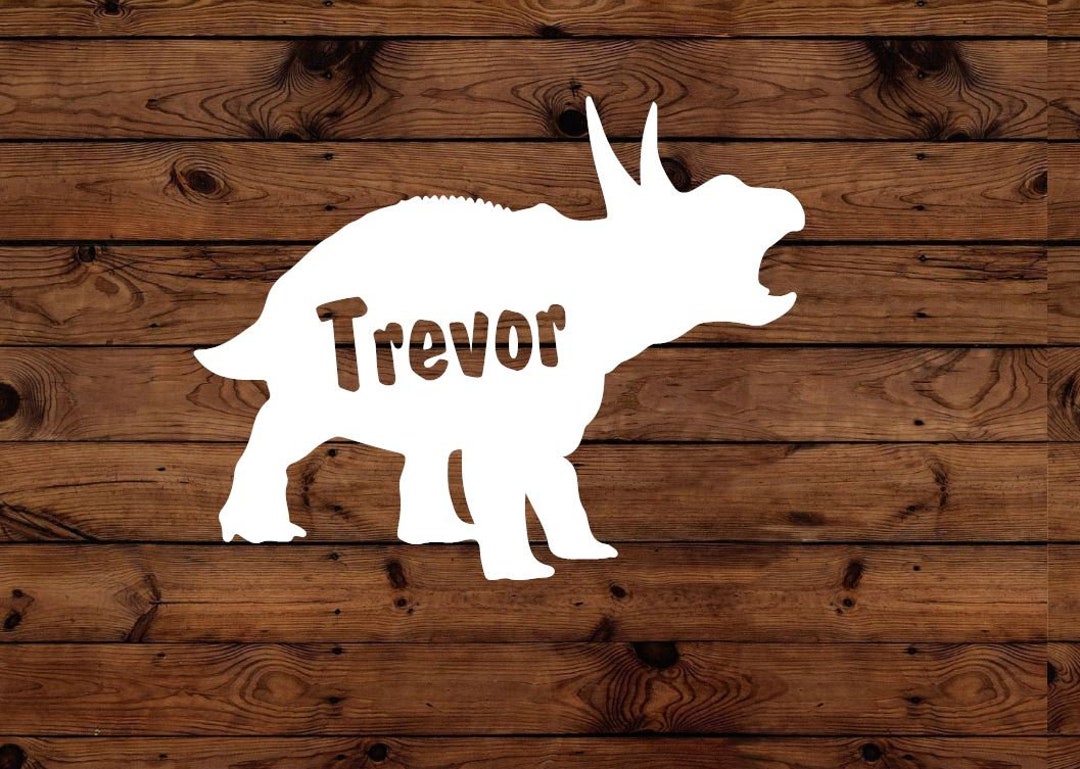 Dinosaur Vinyl Decal Personalized With Name Custom Decal Etsy