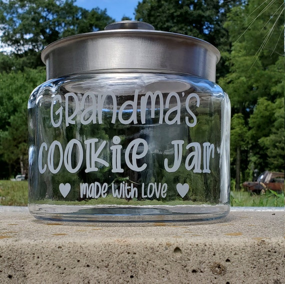 Personalized Half Gallon Glass Jar Cookie Jar With Vinyl Decal Housewarming  Gift, Holiday Gift, Grandparent Cookie Jar, Made With Love 
