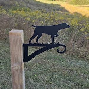 Hunting Dog Metal Plant Hanger: Powder Coated Porch Decor, GSP, German Shorthair Pointer, Weimeraner