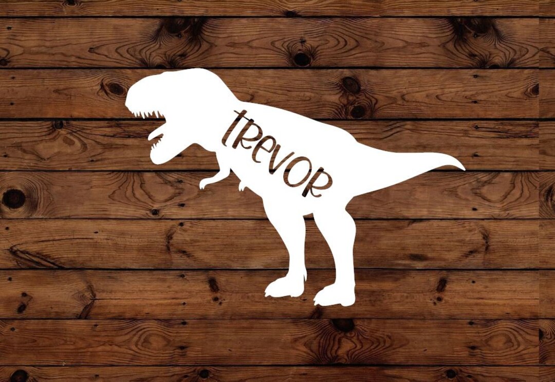Dinosaur Vinyl Decal Personalized With Name Custom Decal Etsy