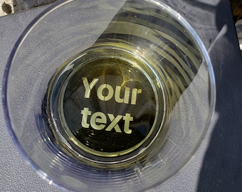 Personalized Engraved Whiskey Glass Tumbler with your text