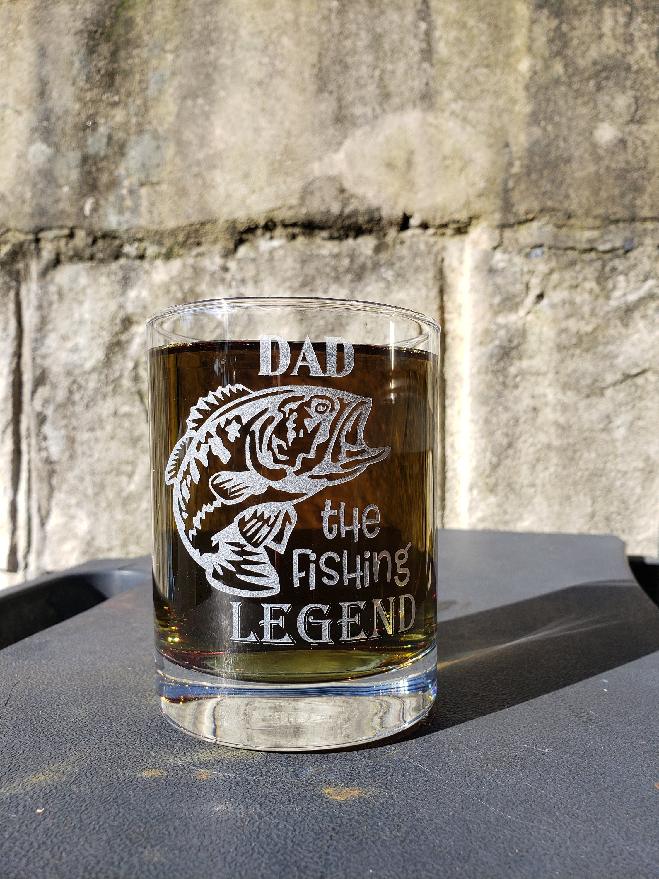 Fishing legend Engraved Glass 14 Ounce Tumbler Whiskey | Etsy
