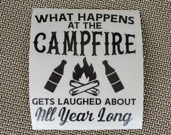 Campfire Laughs Vinyl Decal - RV Camping Bucket Decal
