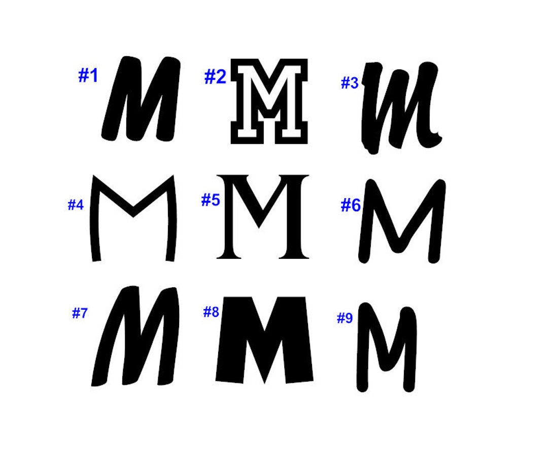 Single Letter Vinyl Initial Decal / Tumbler Decal / Water Bottle Decal ...