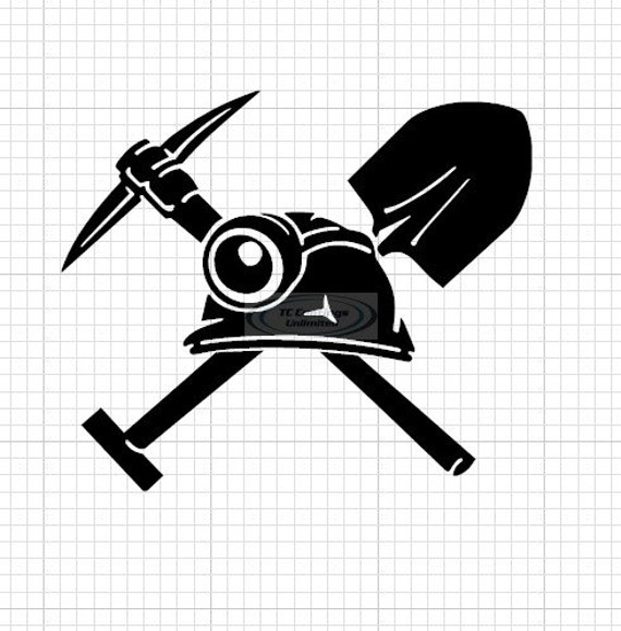 Coal Miner Vinyl Graphic Decal, Coal Mining Helmet, Pick and Shovel - Etsy