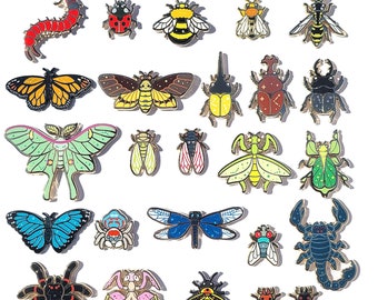 1-1.5" creepy crawly insect hard enamel pins