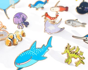 Ocean friends fish enamel pins