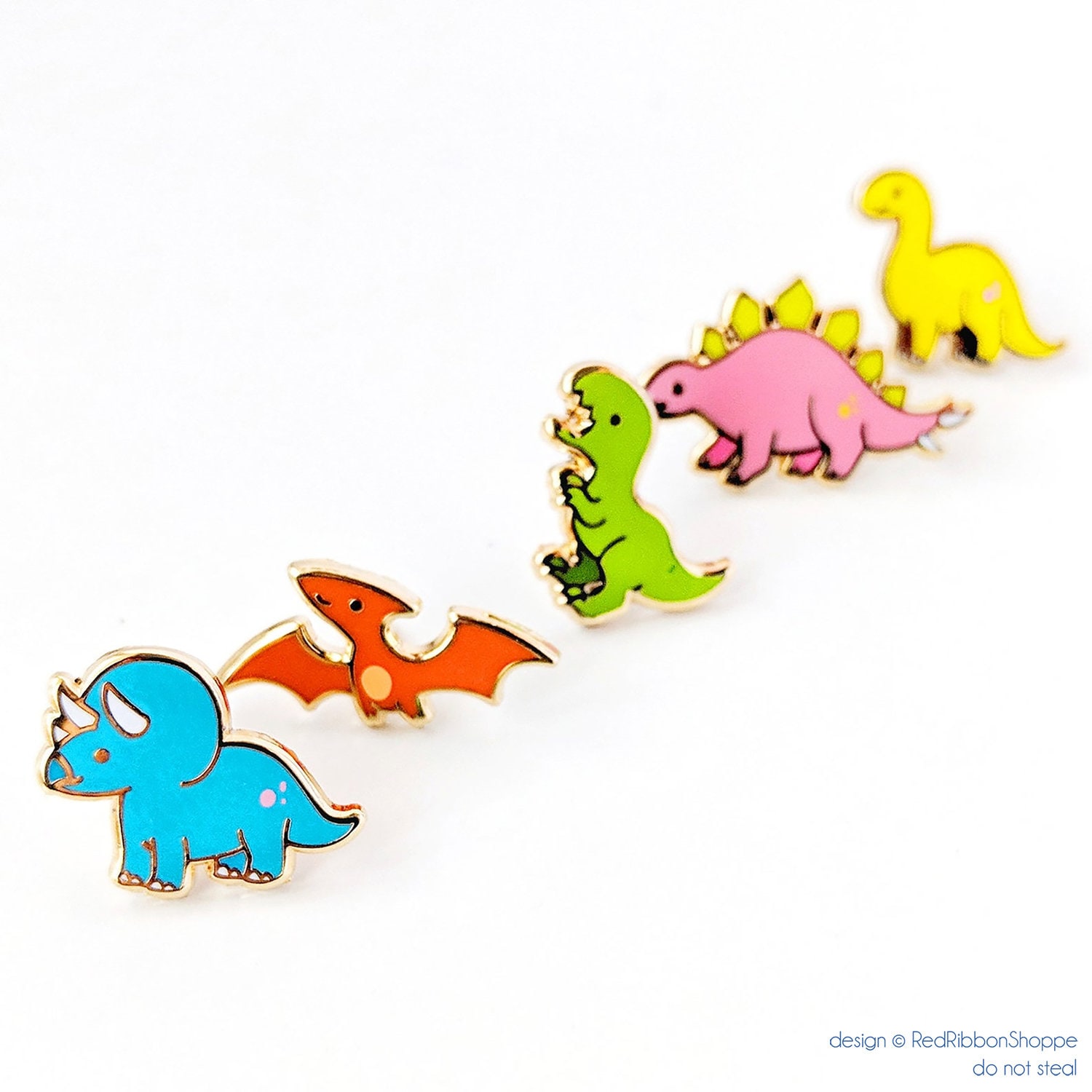 0.6 - 1.25" tiny dino friends enamel pins