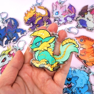 Monster Hunter Rise glitter acrylic keychains