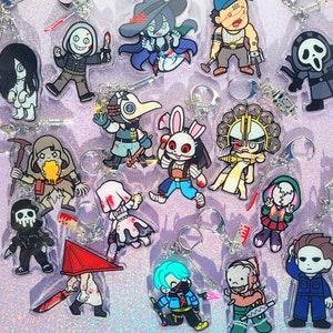 Llaveros acrílicos asesinos de Dead by Daylight
