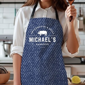 BBQ Grilling Apron, Personalized Apron, Custom Grilling Apron, Personalized Grilling Apron, BBQ Grill Accessory, Grill Master, Gift for Dad