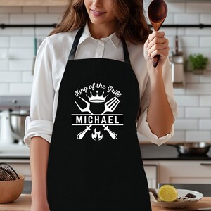 BBQ Grilling Apron, Personalized Apron, Custom Grilling Apron, Personalized Grilling Apron, BBQ Grill Accessory, New Dad Gift, Gift for Dad