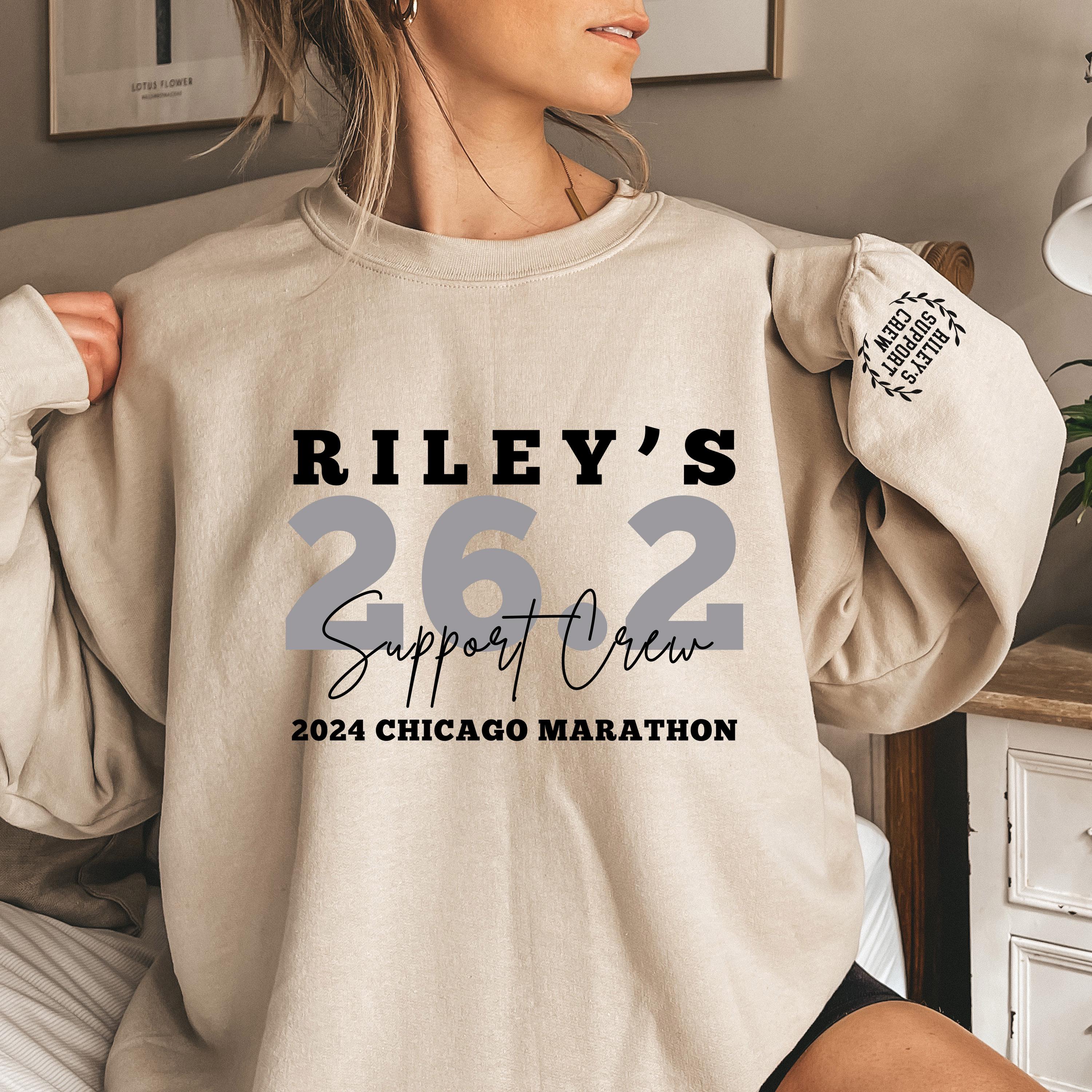 Chicago Support Crew, Marathon Support Crew Marathon Support Squad, Marathon Running Crew Sweatshirt, Sleeve Name, Custom Chicago Sweatshirt