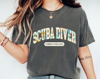 Scuba Diving Shirt, Scuba Diver Shirt, Personalized Dive Shirt, Comfort Colors® Shirt, Scuba Diving Gift, Diving Shirt, Summer Vibes Shirt