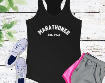 Marathoner Finisher Tank Top, Custom Marathon Shirt, Marathon Finisher Tank Top, Running Racerback Tank Top, Gift for Runner, Marathoner Top