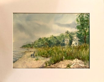 Watercolor Sketches, Plein Air, Matted