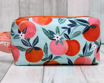 Handmade Quilted Zipper Pouch: Ruby Star Society Fabric Collage Bag