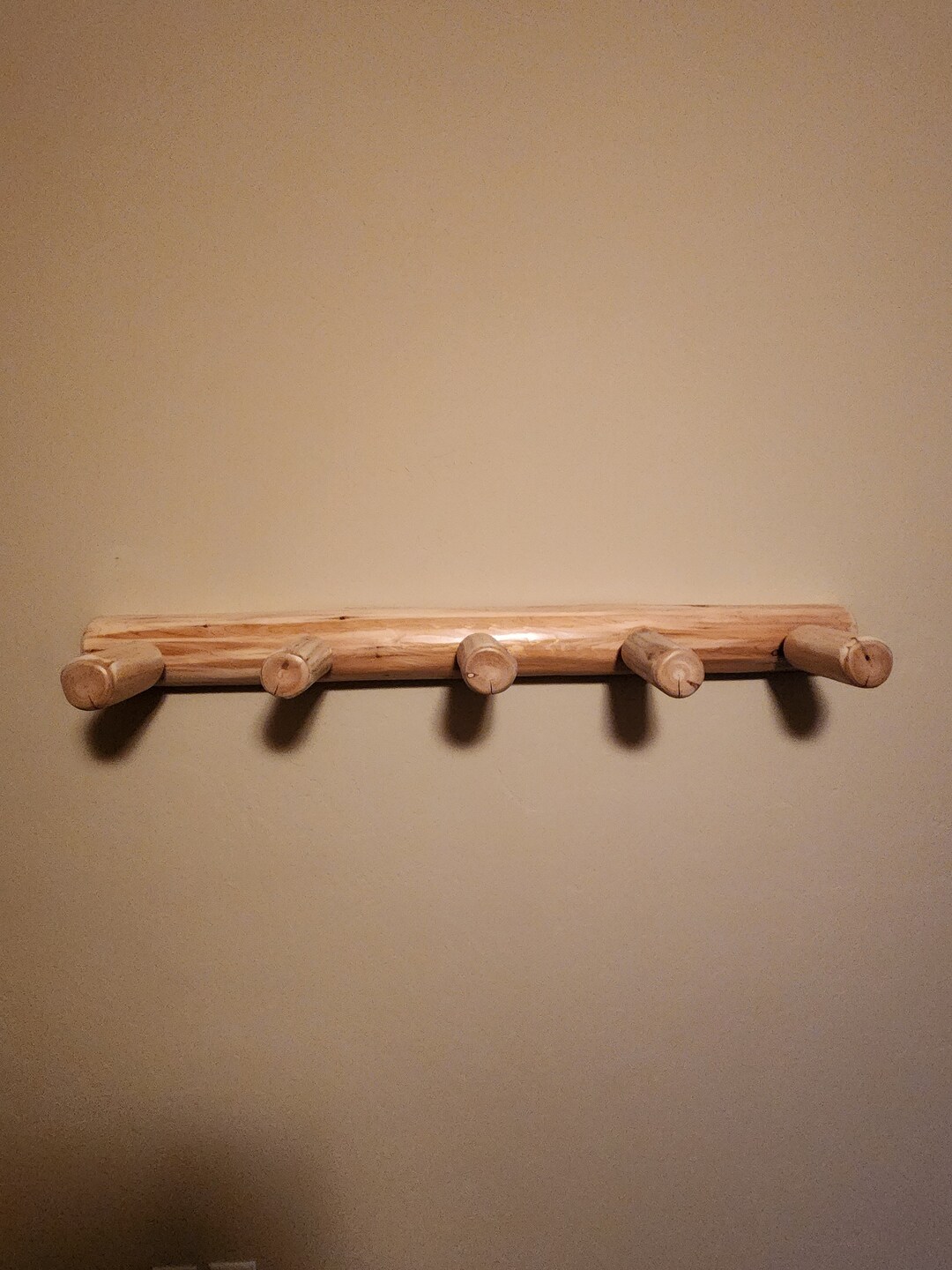 Cabin Coat Rack Finished Log Furniture Log Coat Rack 5 Peg Coat Rack