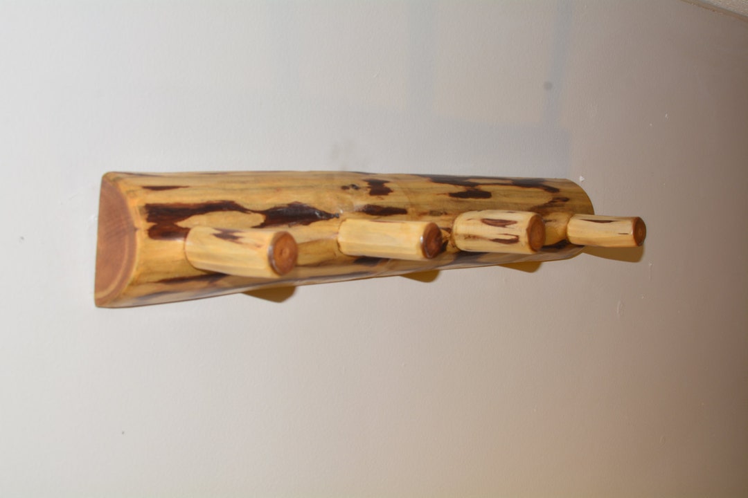 Cabin Coat Rack Finished Log Furniture Log Coat Rack 4 Peg Coat Rack