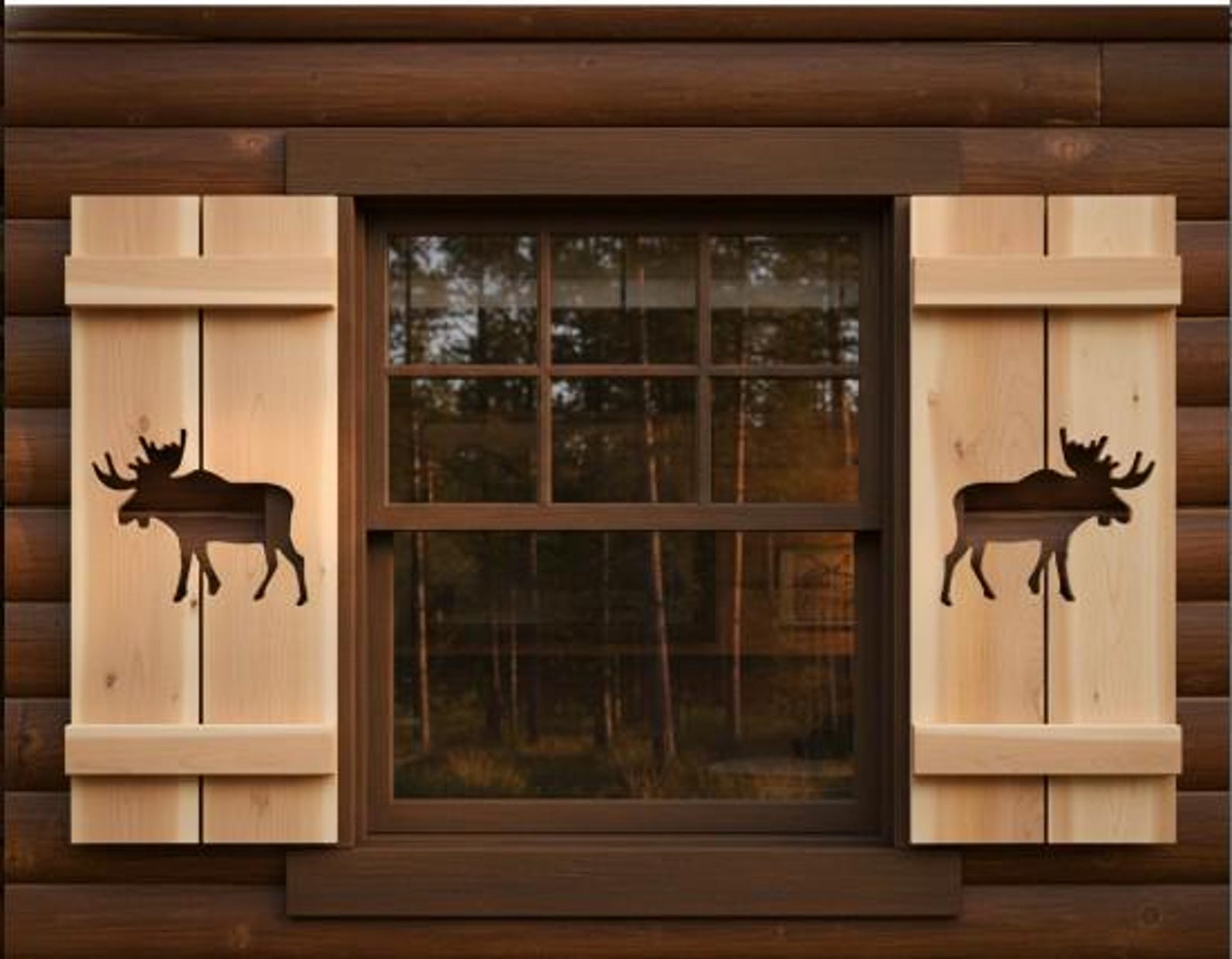 Rustic Cedar Window Shutters With Cutouts, White Cedar, Window Trim ...