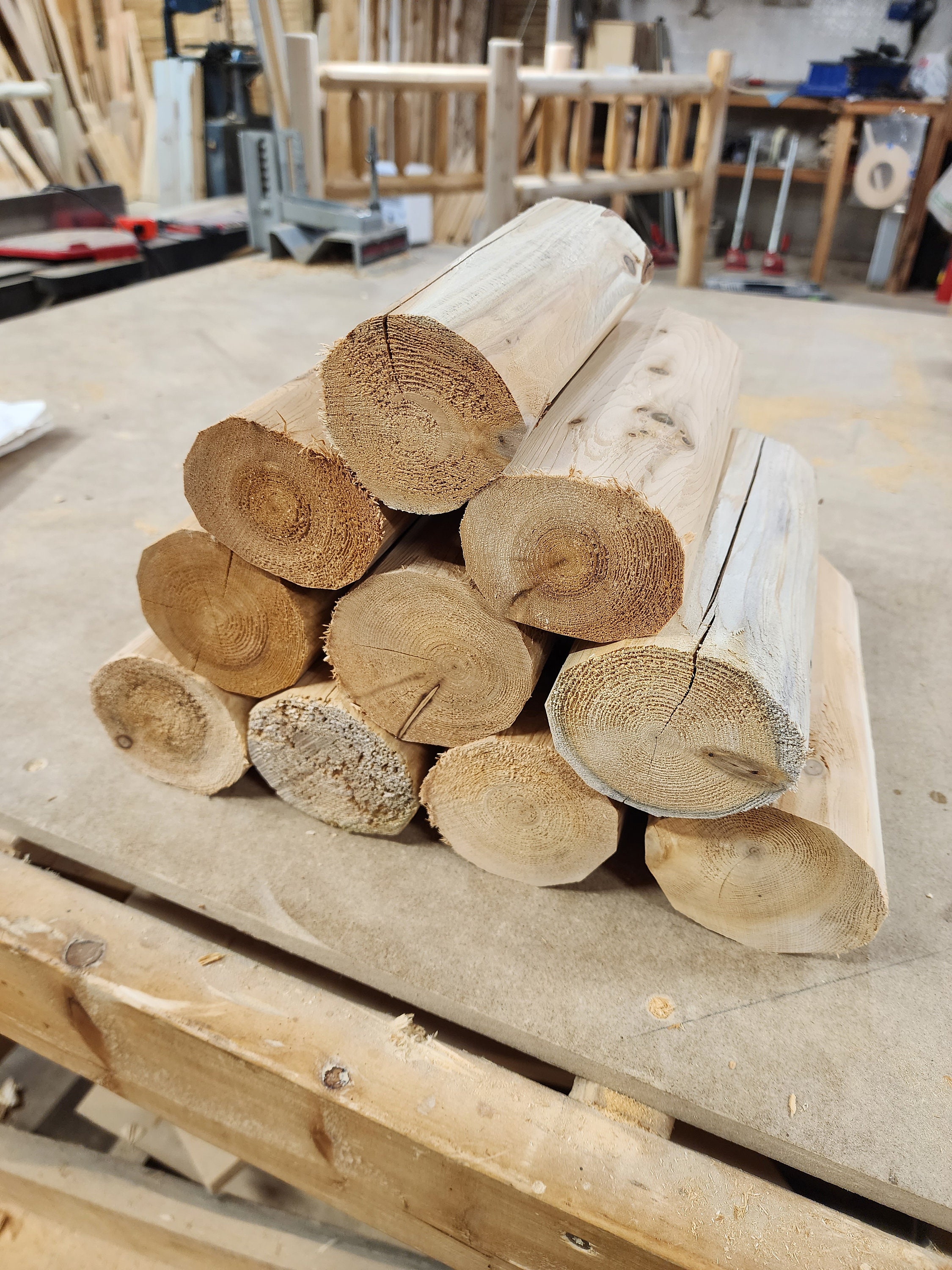 10 Cedar Logs, Wood, Logs, peeled logs, craft logs, 8" Long