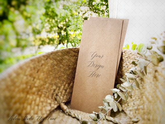 4x9 Invitation Mockup Rustic Invitation Mock Up Rustic Menu