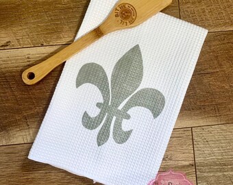 Items Similar To Personalized Dish Towel Fleur De Lis Towel