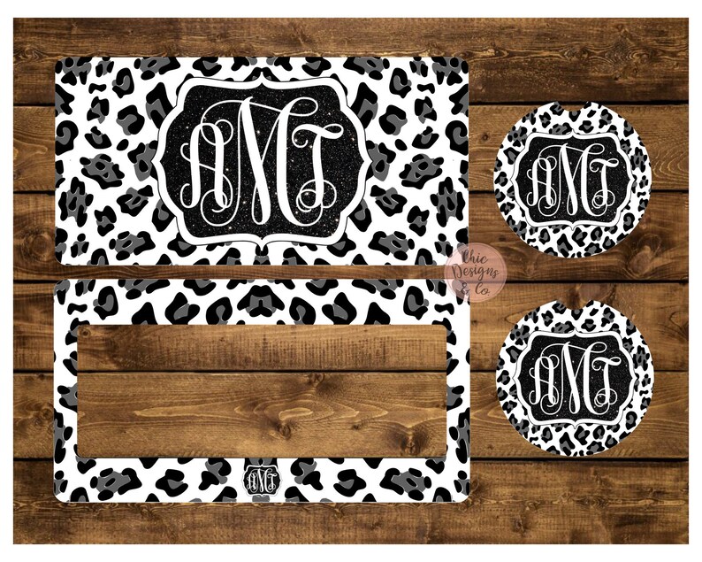 Black and White Leopard License Plate Custom License Plate Etsy