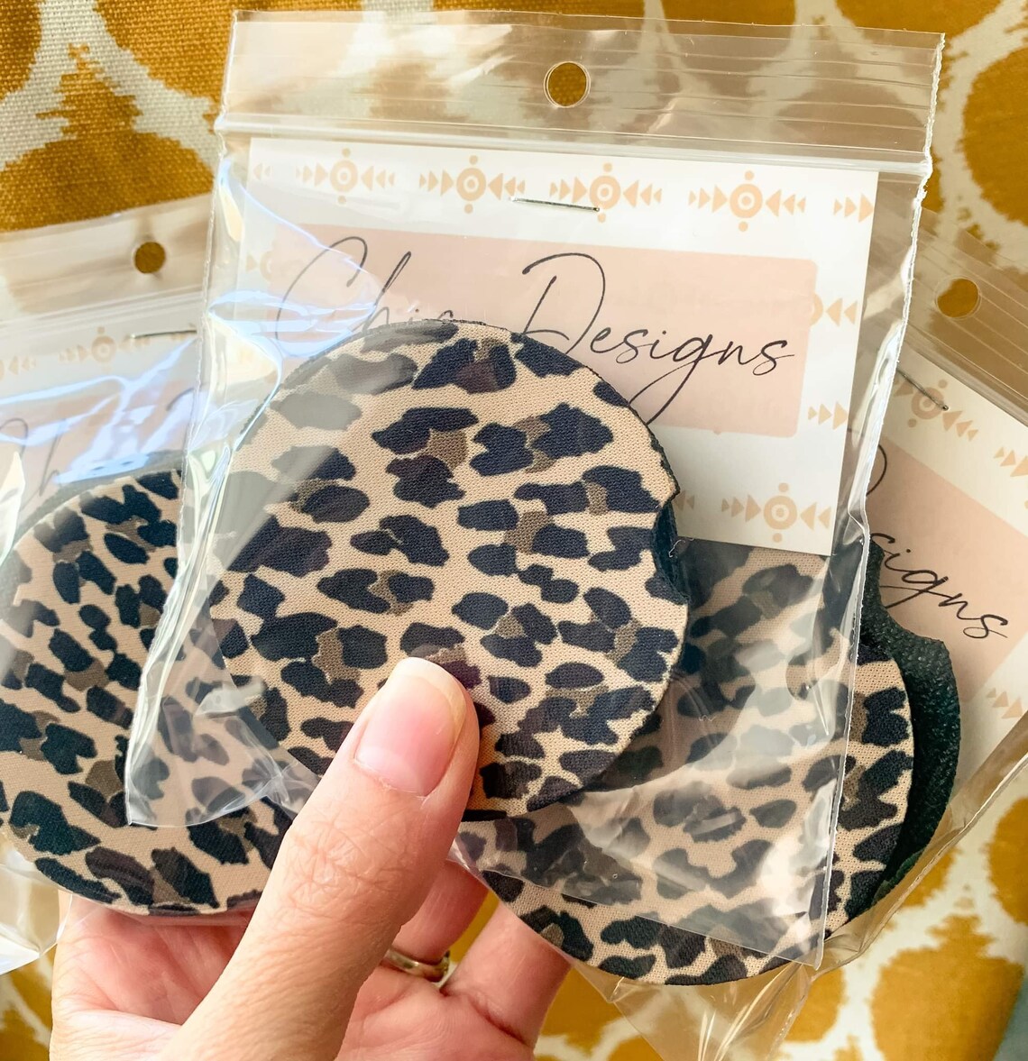 Leopard Car Coasters Coaster Set Cheetah Car Coasters Etsy
