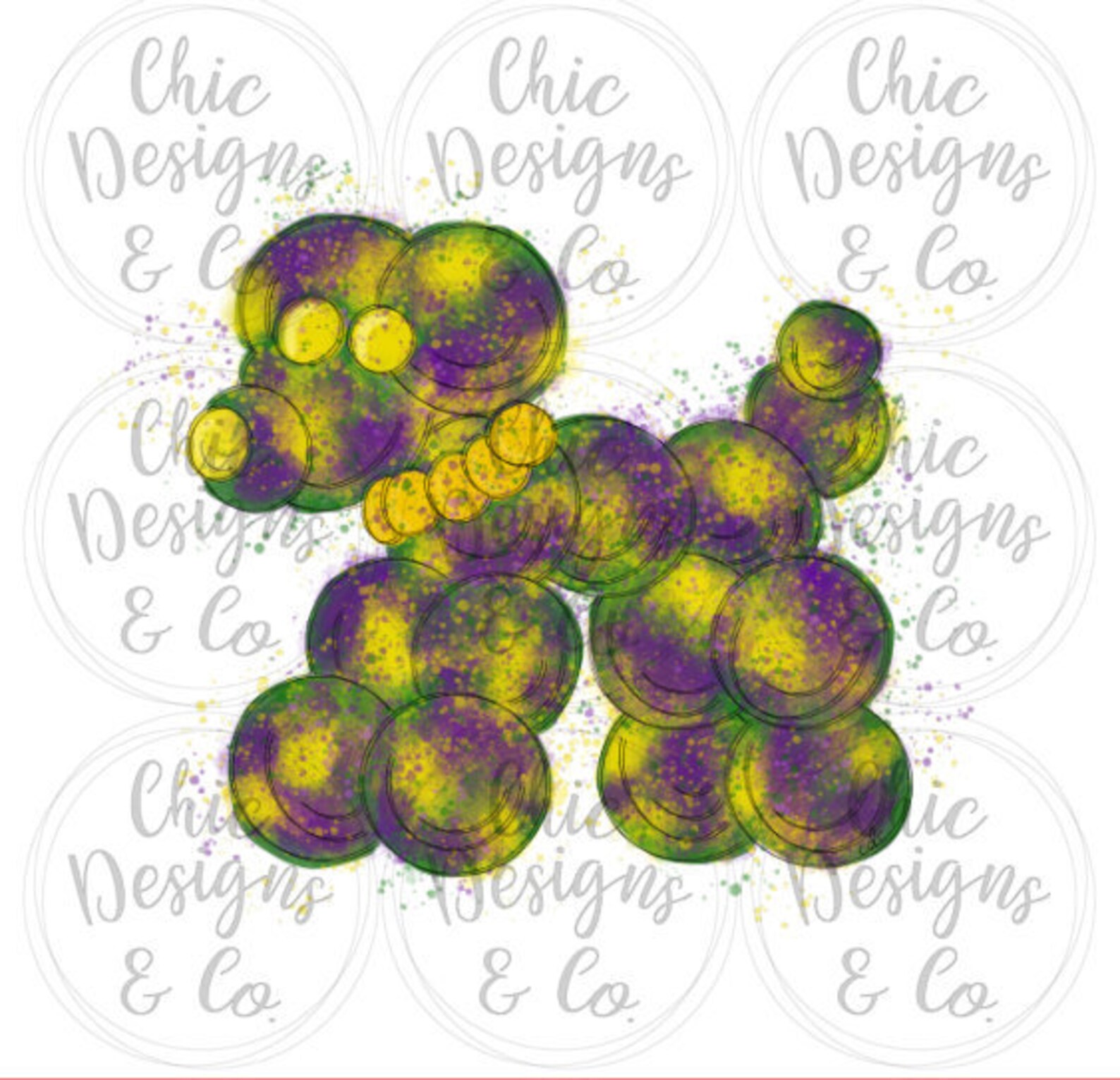mardi gras bead dog tshirt