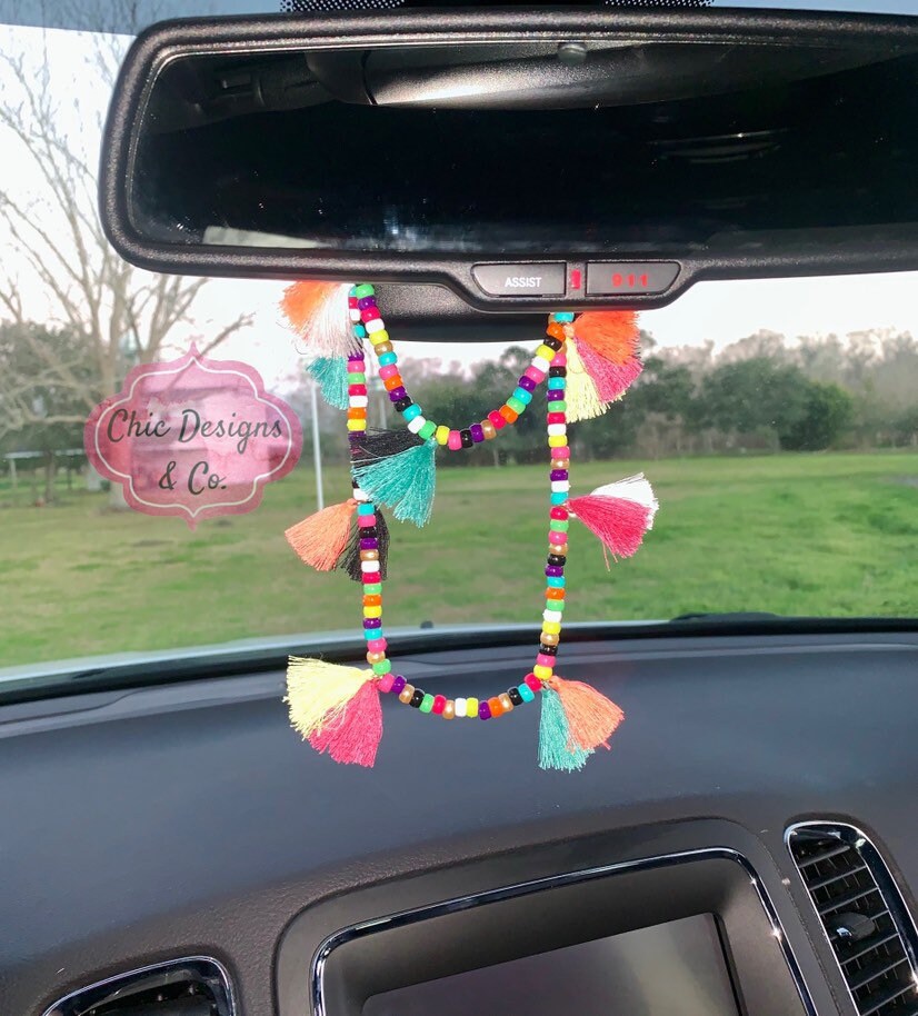 Tassel Car Charm Car Charms Tassel Necklace Beaded Tassel Etsy