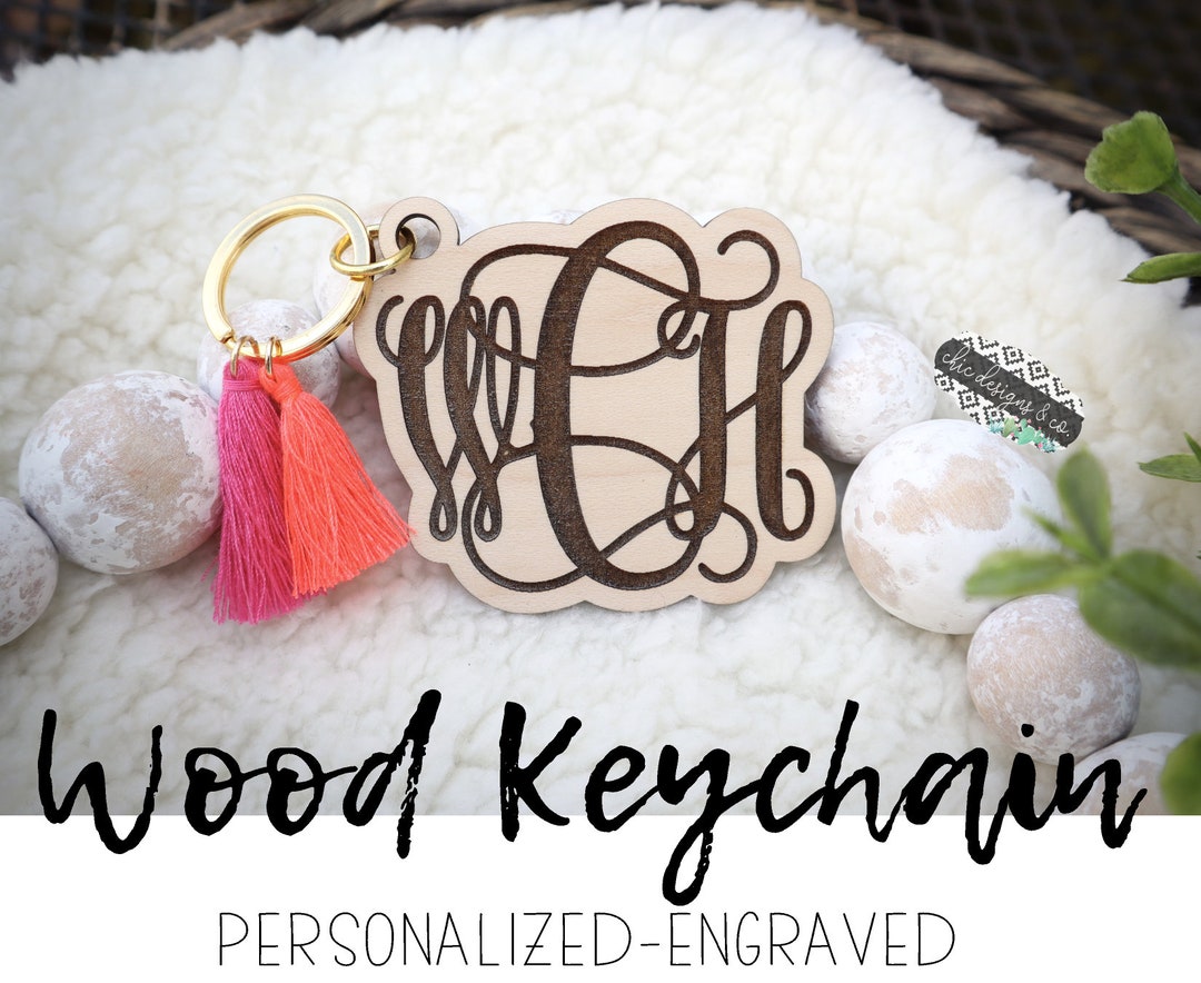 Wooden Engraved Keychain, Name Keychain, Engraved Name Keychain