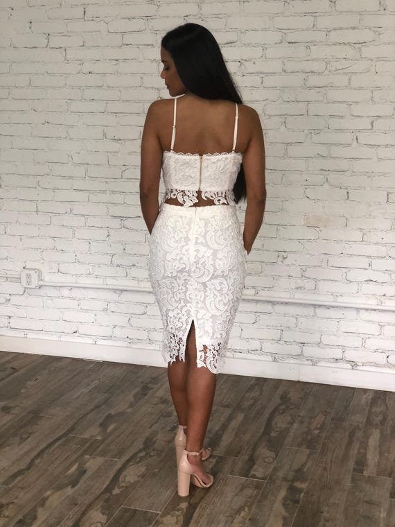 Women's Bridal Floral Lace Cocktail Two Piece Top and Skirt Evening Dress Bridal Shower Engagement Party Summer Two Piece Reception Dress - Etsy Women's Bridal Floral Lace Cocktail Two Piece Top and Skirt Evening Dress Bridal Shower Engagement Party Summer Two Piece Reception Dress - Etsy