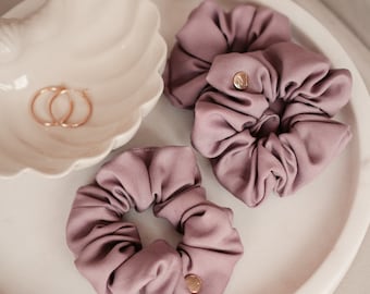 Lilac Purple Scrunchie | soft scrunchy hair tie elegant | thin hair tie | set of 2 or 3 | ecoVero viscose | gift idea for women