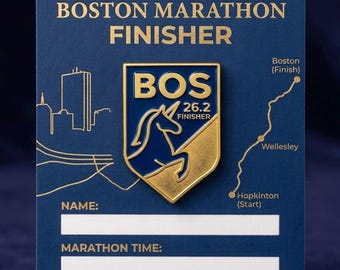Boston Marathon Finisher Pin | Magnetic Converter | Customizable Display Card