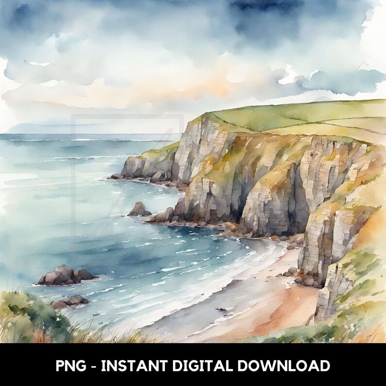 10 British Coastline Clipart PNG Designs Bundle Of High Quality Instant 