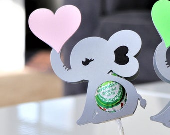 Lollipop holder, elephant, valentines, school, sucker holder, birthdays, classroom