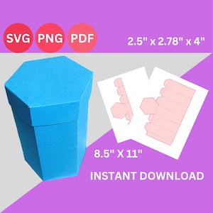 File modello poligono 6 lati SVG PDF PNG Cricut facile da seguire