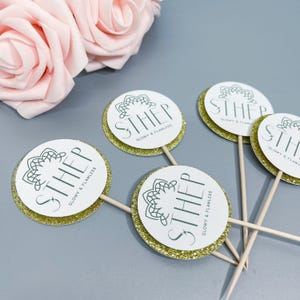 YOUR BRAND LOGO Cupcake toppers/ Custom toppers, Set of 12, Set of 6