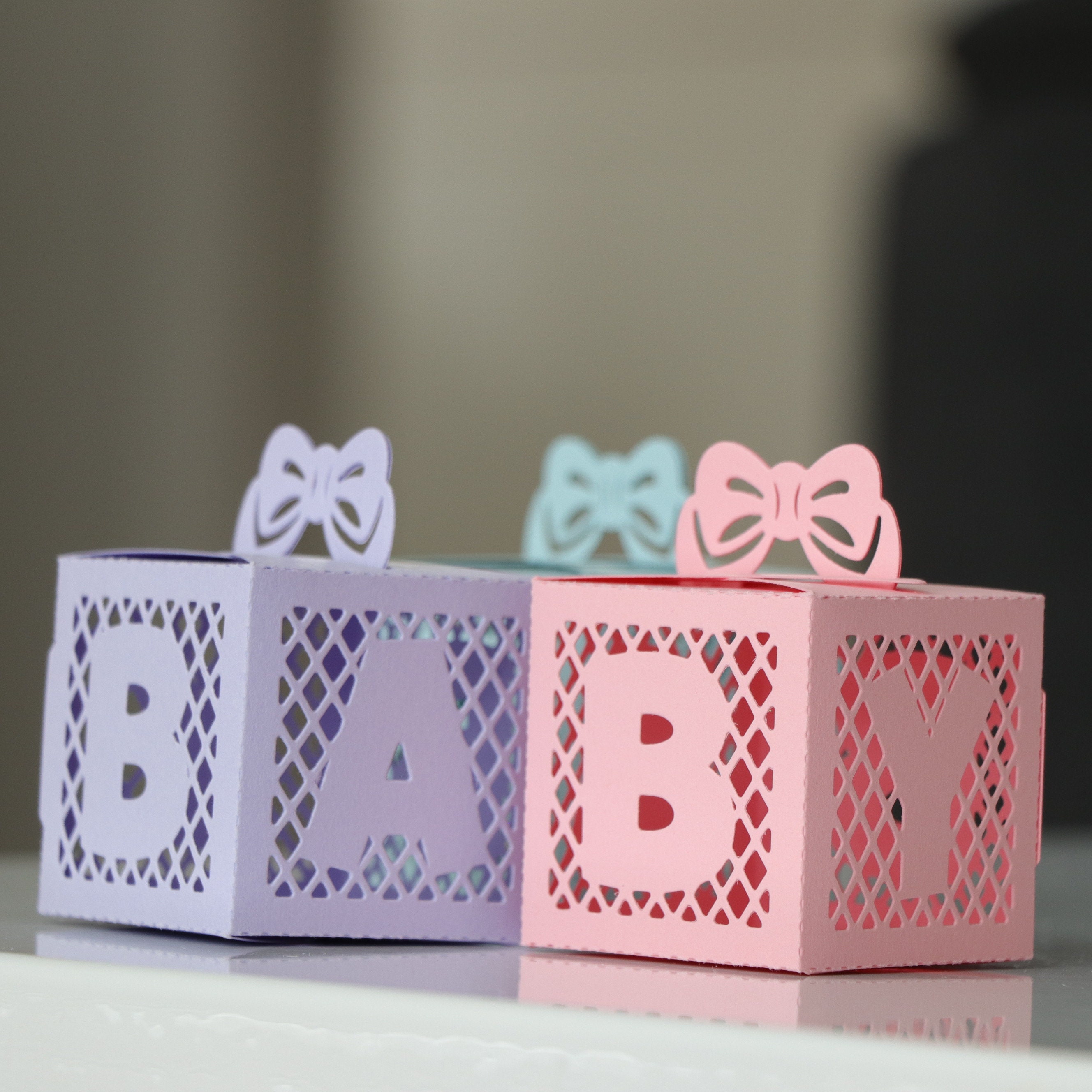 B.A.B.Y Box, Baby Favor Box, Souvenirs, Gift Box, Set of 12, 5 Color