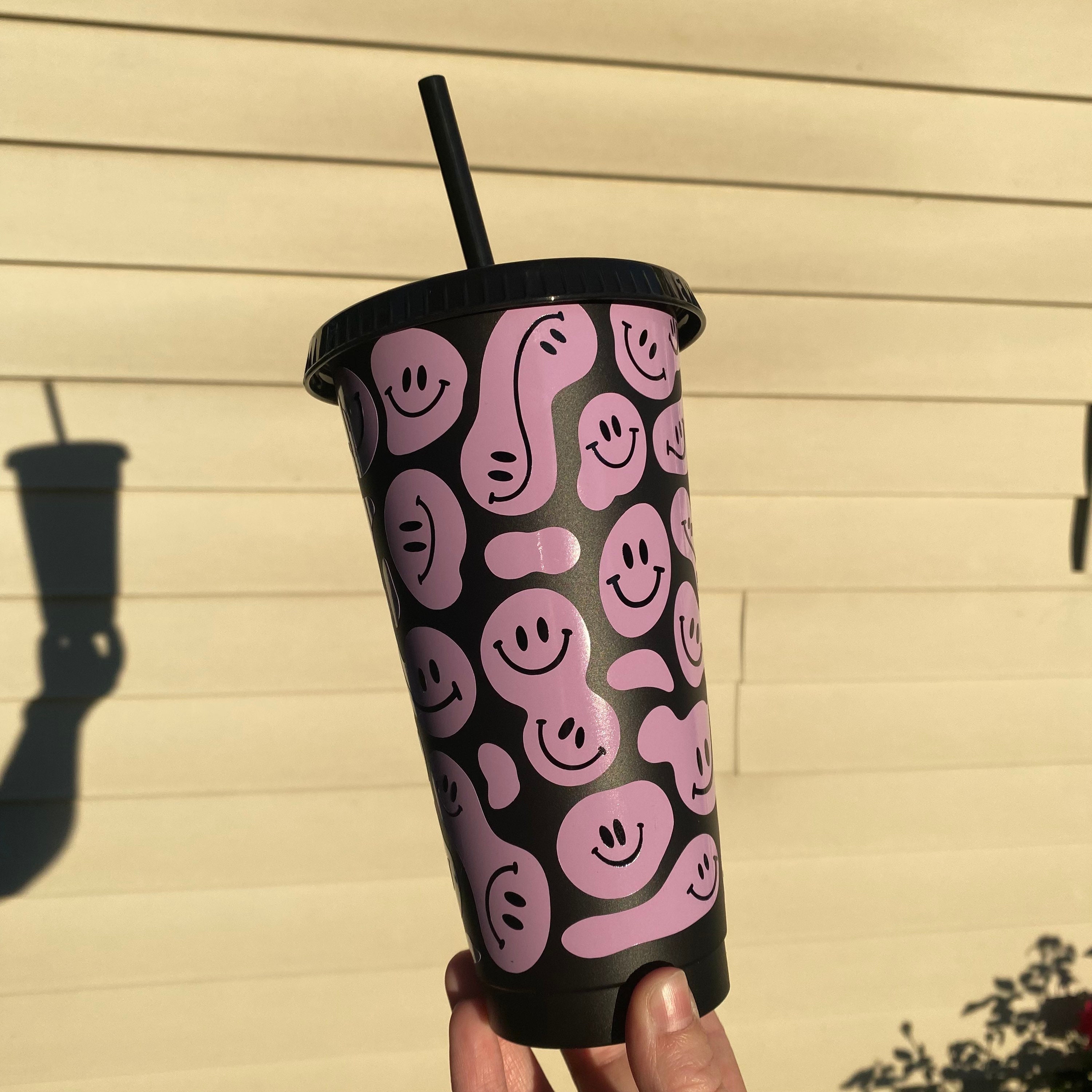 Smiley Face, Smiley, Smiley Face Cup, Smiley Face Tumbler, Tumbler,  Reusable Cup, Black Tumbler, White Tumbler, Tumbler Gifts, Cup Gifts 