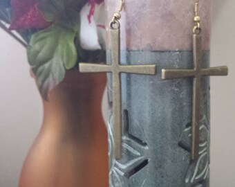 Cross**Fish hook earrings