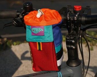 Sac d'alimentation en patchwork, sac de potence pour vélo, sac de vélo et sac de friandises d'aventure, prêt à l'emploi
