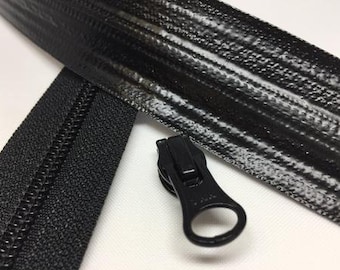 YKK NO.5 black aquaguard coil chain zipper,separating open end zippers #5, 31 29.5 25 inches zipper,water resistant black zippers,zipper fix