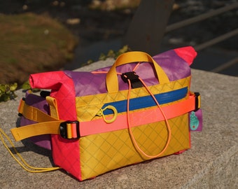 Custom made  Handlebar Bag and RollTop Fanny pack  for cycling and bikepacking