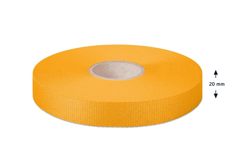 May include: A roll of bright yellow ribbon, 20 mm wide.