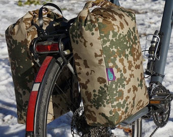 Bolsas para bicicletas, alforjas enrollables para bicicletas, alforjas pequeñas para bicicletas, bolsas para bicicletas de camuflaje, bolsas de cordura para bicicletas, resistentes al agua, confeccionadas