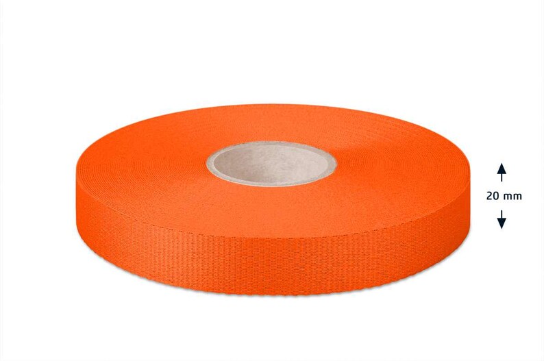 May include: A roll of bright orange ribbon, 20 mm wide.