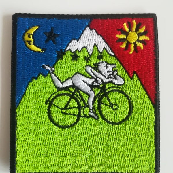 Fahrrad Tag 1943,Albert Hoffman Aufnäher,Lysergic Acid Aufnäher aufbügeln,LSD Stickerei Aufnäher,Bicycle Day